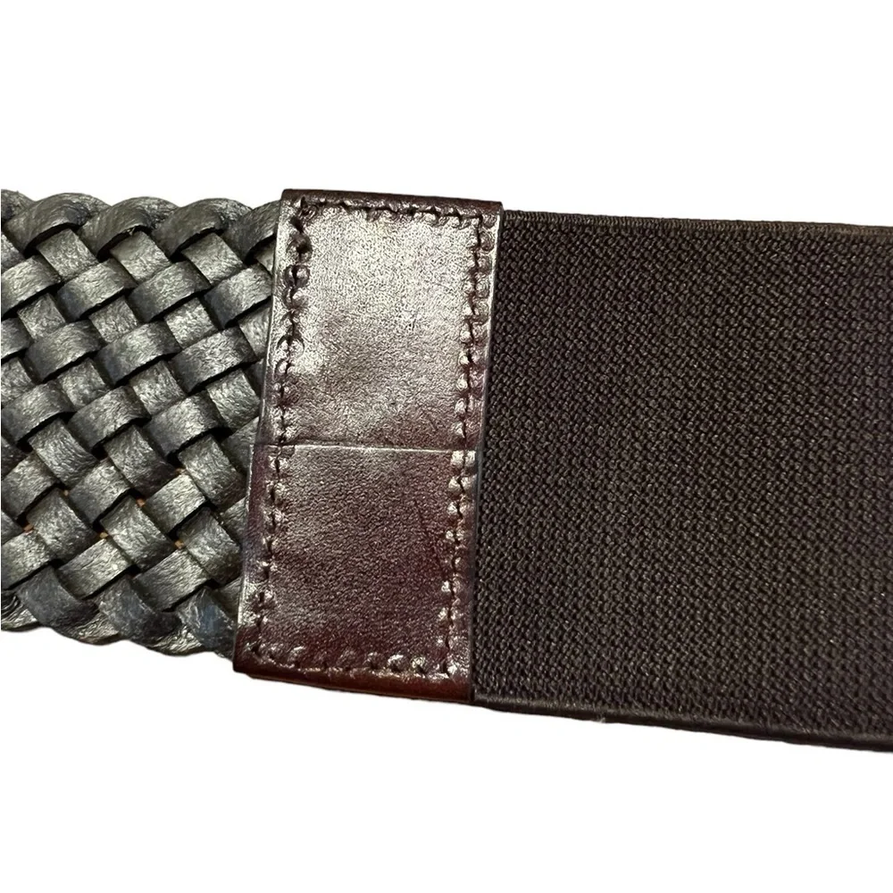 LOFT New Wide Woven Stretch Belt in Dark Brown Size Extra Small/Small​​​​